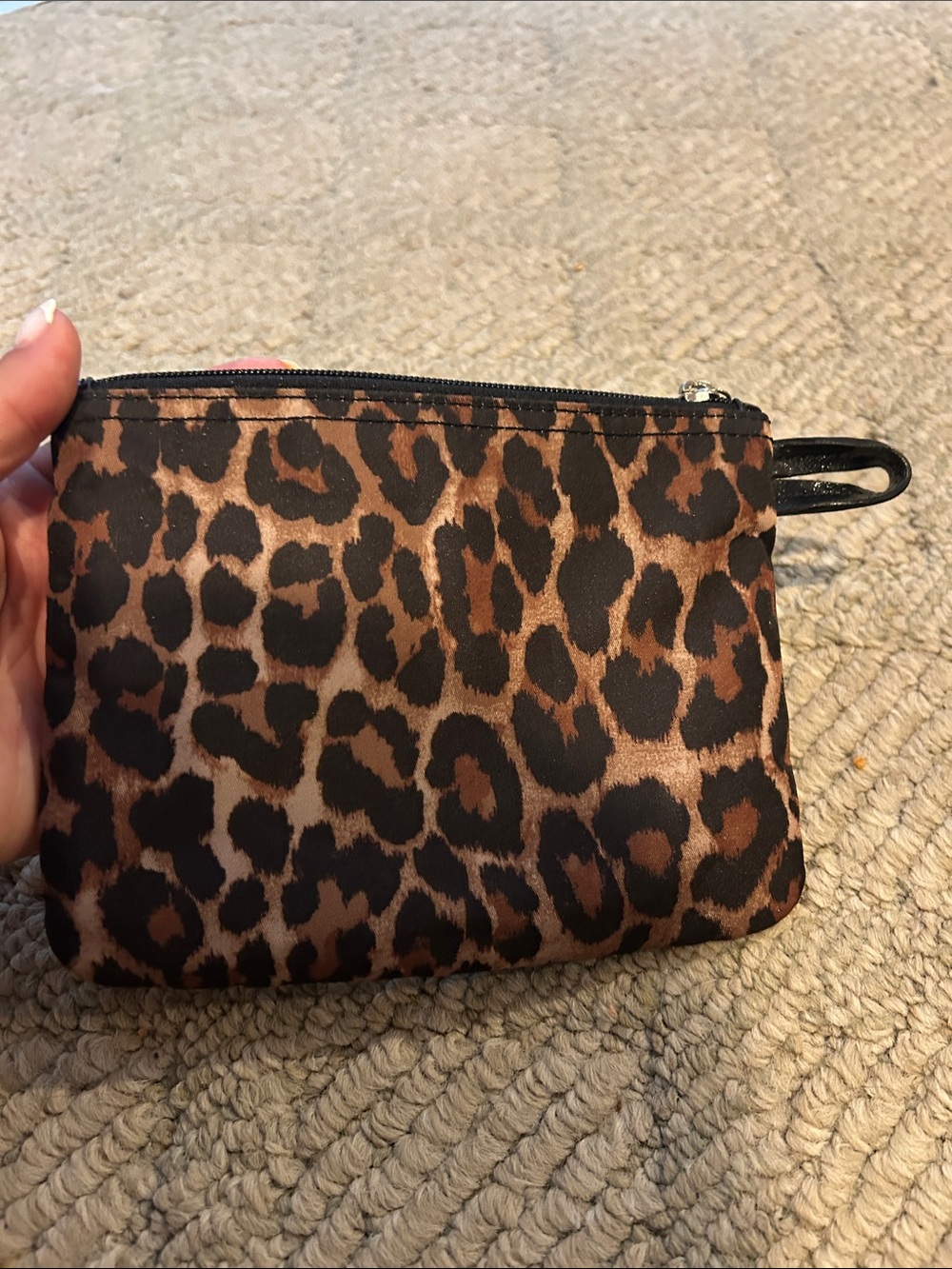 Coach Leopard Print Zip Pouch - Brown & Black - Picture 4 of 8